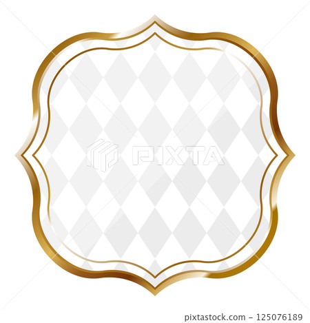 Luxurious diamond pattern frame in white and gold 125076189