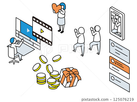 Illustrations that work in performance and video Illustrations that work in performance and video 125076219