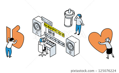 Recording and music editing, fan illustrations 125076224