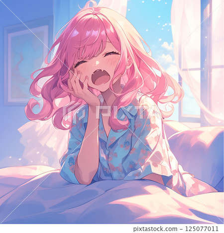 Beautiful girl yawning 125077011