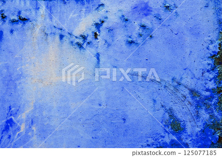 Blue painted canvas texture showing signs of age and wear 125077185