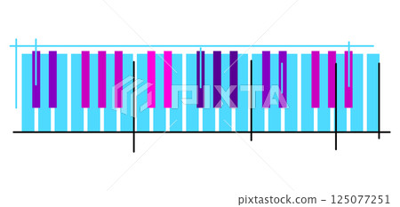 Illustration of musical synthesizer. Music party or rock concert creative image. 125077251