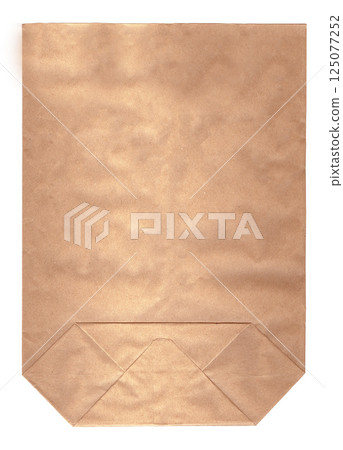 Brown paper bag packaging mockup delivering goods 125077252