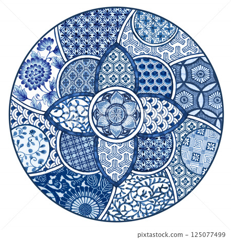 Imari dyeing Imari dyeing 125077499