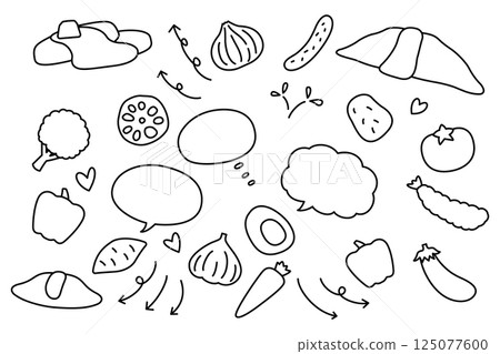 可愛的食物語音泡沫箭頭集 可愛的食物語音泡沫箭頭集 125077600