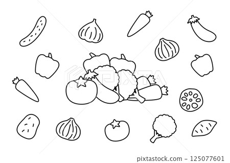Cute vegetable set Cute vegetable set 125077601