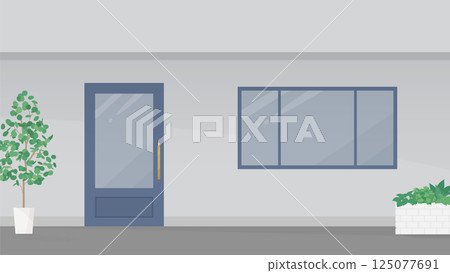 Stylish store entrance illustration_blue_16:9 125077691