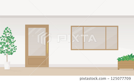 Stylish store entrance illustration_white_16:9 Stylish store entrance illustration_white_16:9 125077709