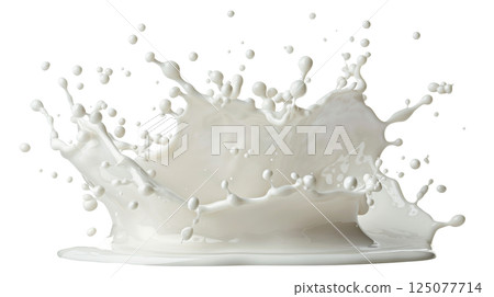 White cream drop levitating on white background White cream drop levitating on white background 125077714