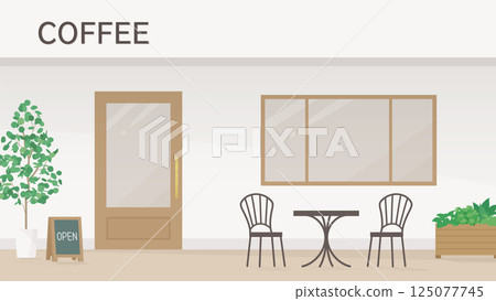 時尚咖啡館入口背景圖_16：9 125077745