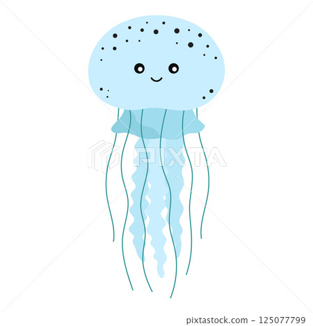 jellyfish isolated, flat style jellyfish isolated, flat style 125077799