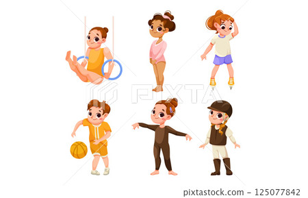 Children joyfully engaged in a variety of sports and activities that promote fun and fitness 125077842