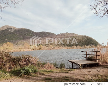 Natural landscape With Torbiere on Iseo lake in Brescia, Italy  125078416