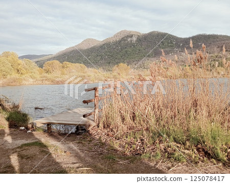 Pond of Torbiere of Iseo lake. Brescia, Italy  125078417