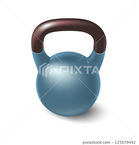 realistic kettlebell for sports 3d. Logo, sports equipment realistic kettlebell for sports 3d. Logo, sports equipment 125079442