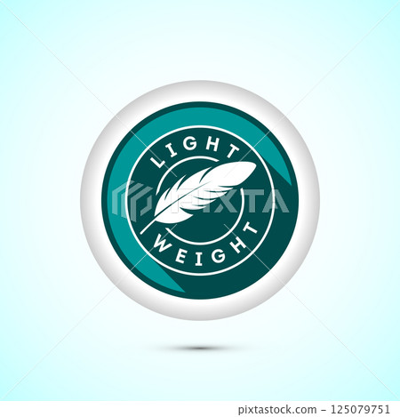 Light weight icon design illustration. Feather icon, Light weight label sign symbol, Button design Light weight icon design illustration. Feather icon, Light weight label sign symbol, Button design 125079751