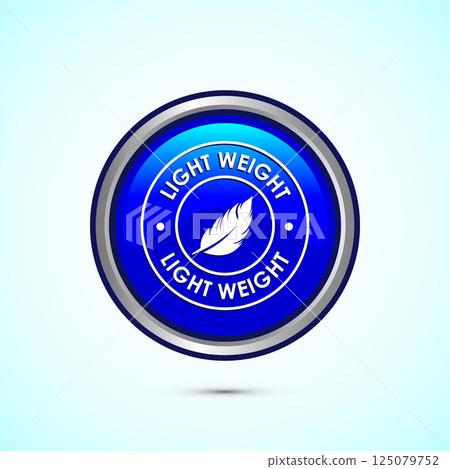Light weight icon design illustration. Feather icon, Light weight label sign symbol, Button design 125079752