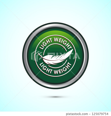 Light weight icon design illustration. Feather icon, Light weight label sign symbol, Button design Light weight icon design illustration. Feather icon, Light weight label sign symbol, Button design 125079754