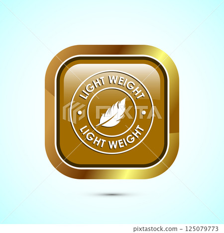 Light weight icon design illustration. Feather icon, Light weight label sign symbol, Button design 125079773