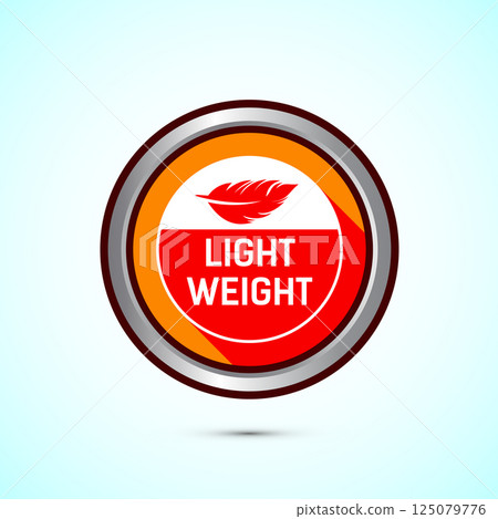 Light weight icon design illustration. Feather icon, Light weight label sign symbol, Button design Light weight icon design illustration. Feather icon, Light weight label sign symbol, Button design 125079776