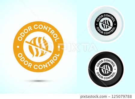 Odor control icon design illustration. Anti bad smell icon, Odor free label in color, black and white Odor control icon design illustration. Anti bad smell icon, Odor free label in color, black and white 125079788