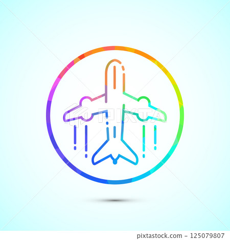 Airplane icon design illustration. Flight transport sign. Travel, holiday symbol in low poly style 125079807