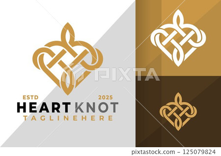 Heart Knot Nordic Logo Icon Vector Design Illustration 125079824