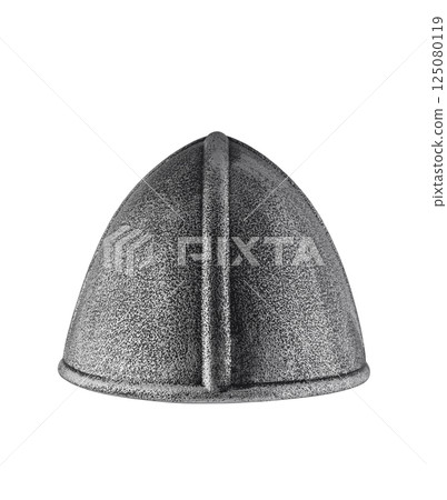 Medieval knight helmet isolated on white background with clipping path Medieval knight helmet isolated on white background with clipping path 125080119