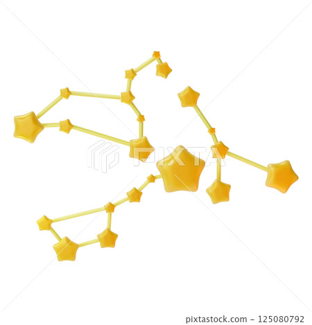 3d Different Star Constellations Set Space Concept Cartoon Design Style Isolated on a White Background . Vector illustration 125080792