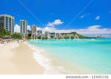 「夏威夷的美景」威基基海灘 125081150