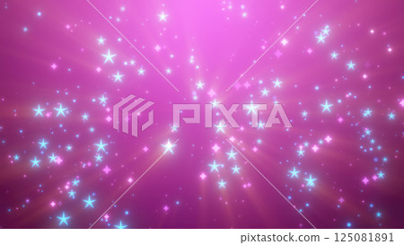 Abstract glowing pink stars on a dark purple background, creating a soft, dreamy effect with radiant light beams Abstract glowing pink stars on a dark purple background, creating a soft, dreamy effect with radiant light beams 125081891