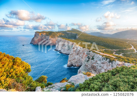 Amazing morning view on Cacccia cape. Amazing morning view on Cacccia cape. 125082076