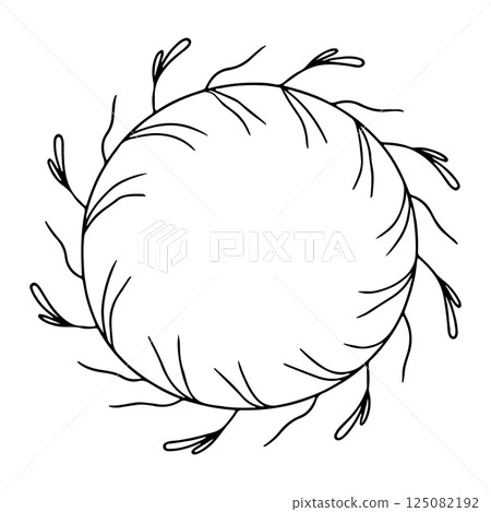 Hand painted wreath made from natural leafy branches. Perfect for wedding stationery, nature themed branding, invitations and seasonal projects. Hand painted wreath made from natural leafy branches. Perfect for wedding stationery, nature themed branding, invitations and seasonal projects. 125082192