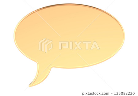 Golden speech bubble, 3D rendering 125082220