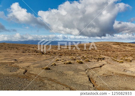 Barren landscape in Tongariro National Park, New Zealand Barren landscape in Tongariro National Park, New Zealand 125082933