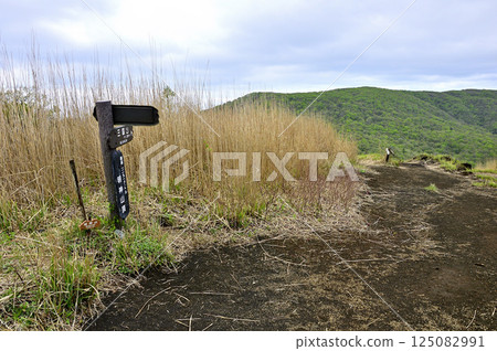 The Mikuni mountain ridge with fresh greenery as seen from the summit of Teppokinoto, on the Koshu border ridge of Tanzawa The Mikuni mountain ridge with fresh greenery as seen from the summit of Teppokinoto, on the Koshu border ridge of Tanzawa 125082991