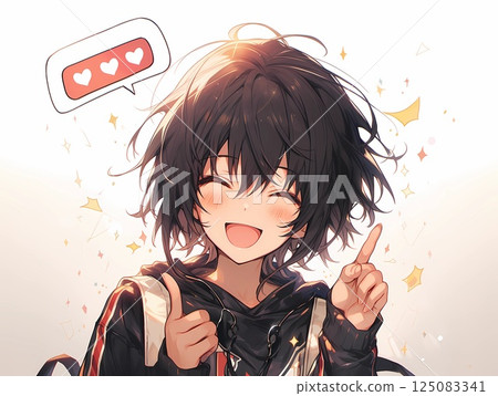 A boyish girl with a big smile and full of love A boyish girl with a big smile and full of love 125083341