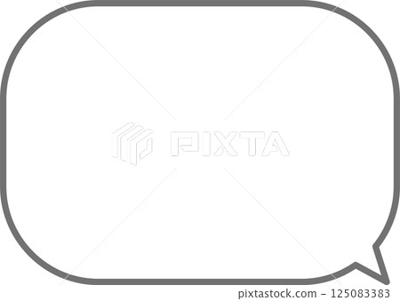 帶有圓角和灰線的簡單對話泡泡 帶有圓角和灰線的簡單對話泡泡 125083383