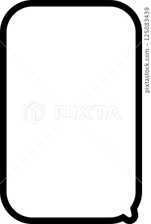 A simple illustration of a vertical speech bubble with gray lines 125083439