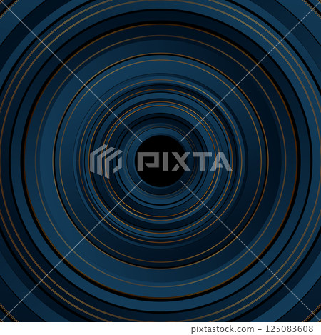Dark blue and golden circular geometric abstract background Dark blue and golden circular geometric abstract background 125083608