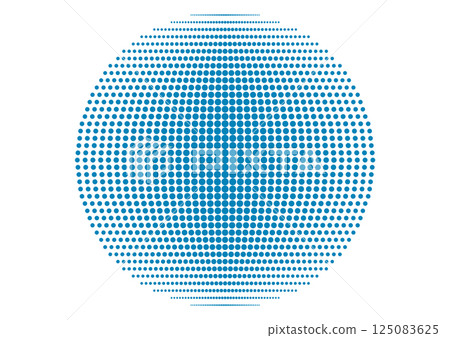 Blue flat sphere of tech halftones dots abstract minimal background 125083625