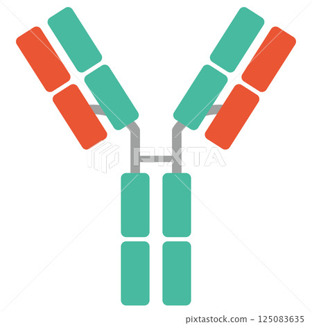 Immunoglobulin D (IgD) illustration (single item) green color 125083635