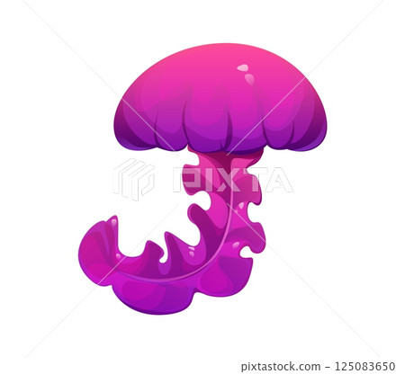 Cartoon underwater font jellyfish letter J. Sea life animal English font symbol, underwater wildlife isolated vector ABC alphabet letter or aquatic nature creature latin typeset element Cartoon underwater font jellyfish letter J. Sea life animal English font symbol, underwater wildlife isolated vector ABC alphabet letter or aquatic nature creature latin typeset element 125083650