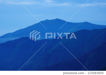 The main mountain from Mt. Monnai in the Iide mountain range The main mountain from Mt. Monnai in the Iide mountain range 125083850