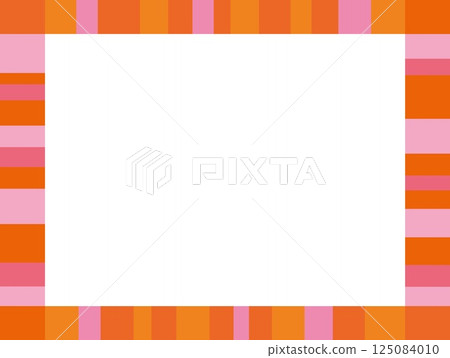 Geometric pattern frame white space pink orange 125084010