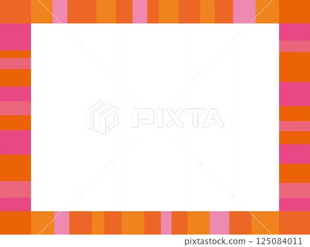 Geometric pattern frame white space pink orange 125084011