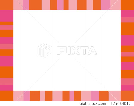 Geometric pattern frame white space pink orange 125084012