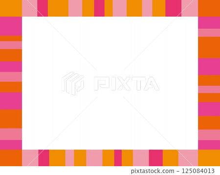 Geometric pattern frame white space pink orange Geometric pattern frame white space pink orange 125084013