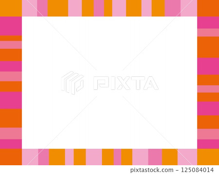 Geometric pattern frame white space pink orange 125084014