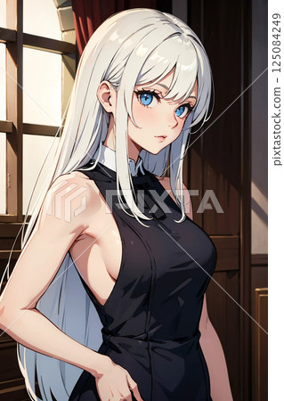 年輕無袖女子 125084249